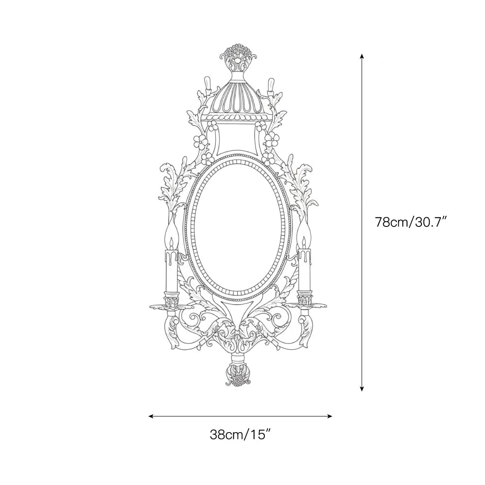 Elyndor Carved Mirror Wall Lamp