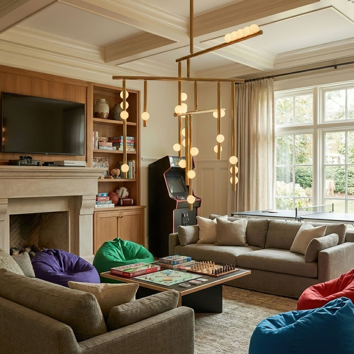 Miraview Brass Glass Drop Chandelier