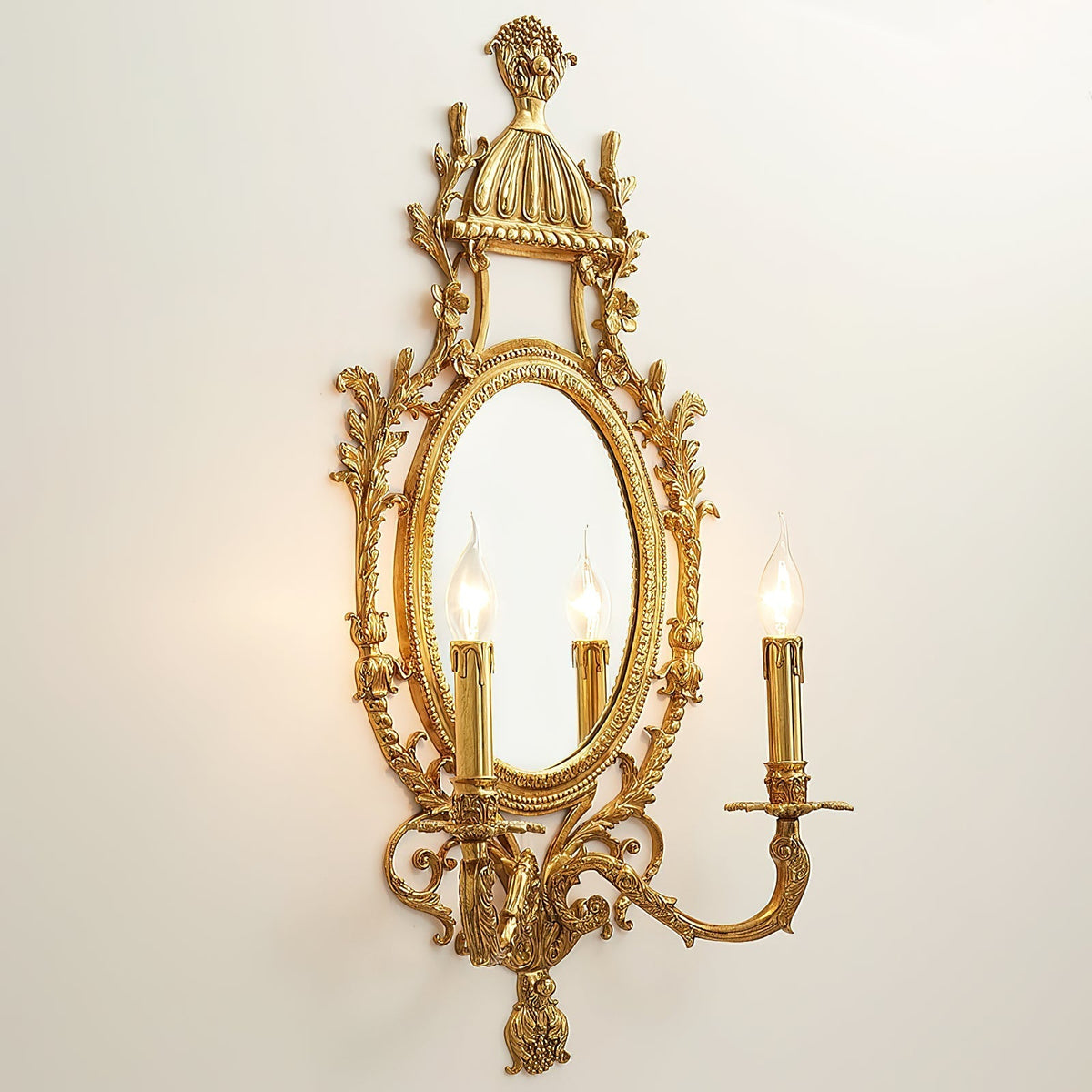 Elyndor Carved Mirror Wall Lamp