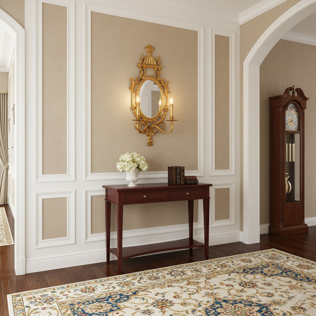 Elyndor Carved Mirror Wall Lamp