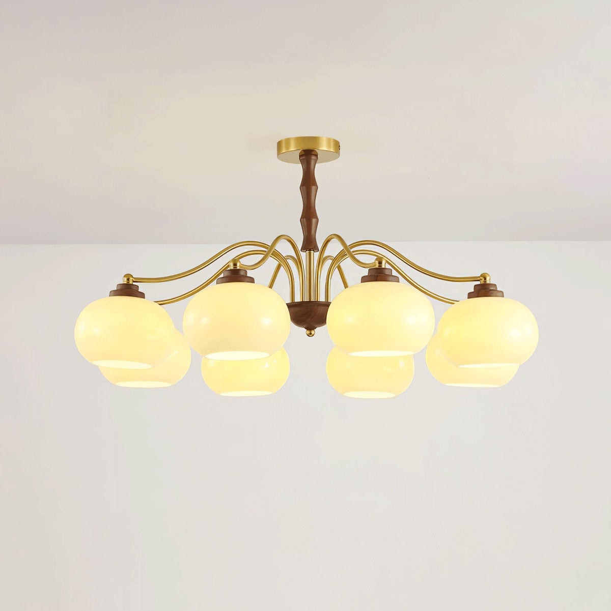 Sylaora Chandelier Walnut Glass Globe
