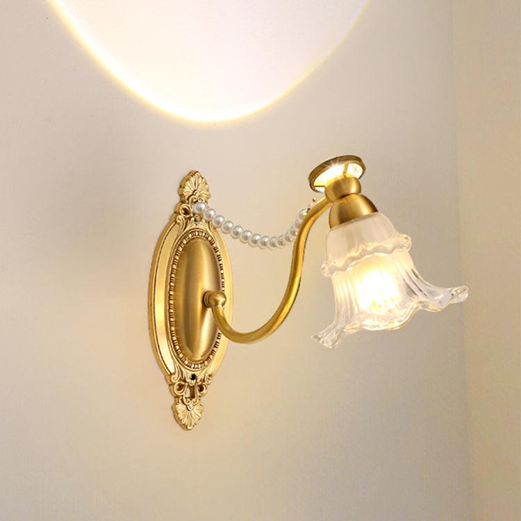 Zoey Brass Floral Wall Lamp
