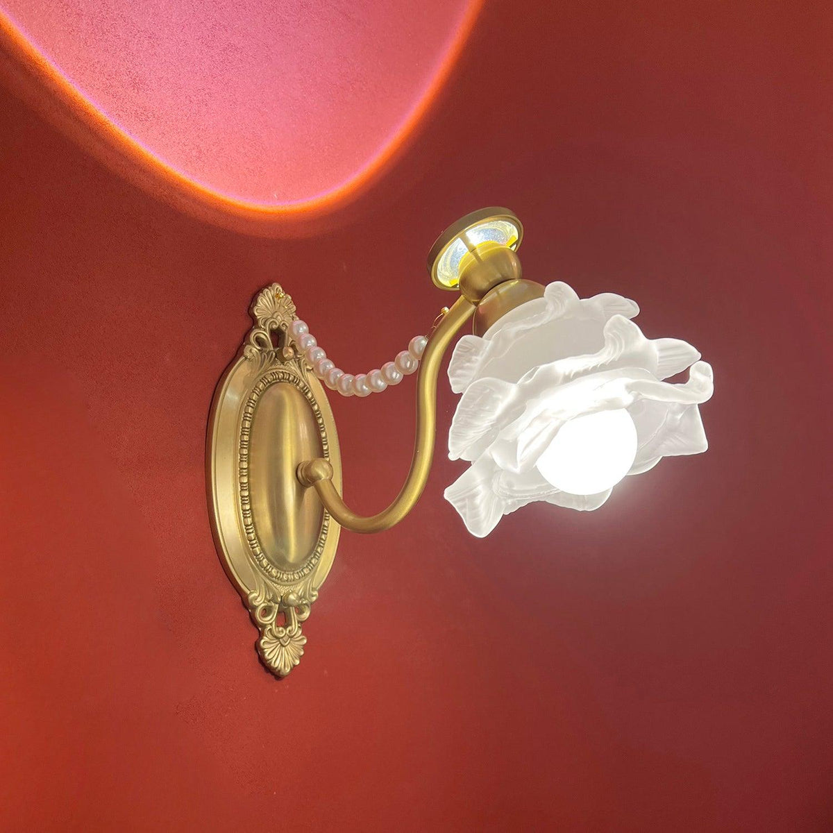 Zoey Brass Floral Wall Lamp