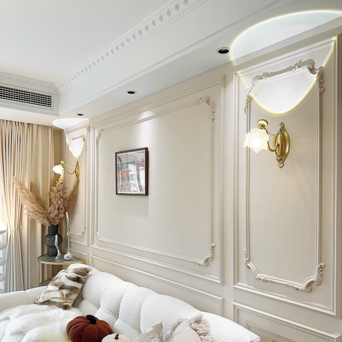 Zoey Brass Floral Wall Lamp