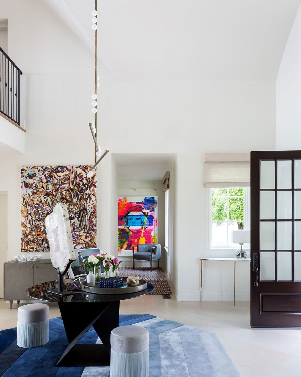 Bara Geometric Brass Linear Pendant Light Chandelier