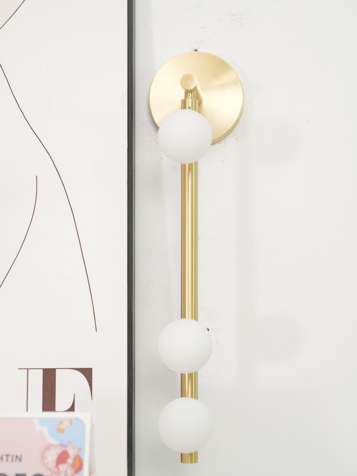 Rory Modern Minimalist Tube Brass Glass Wall Lamp