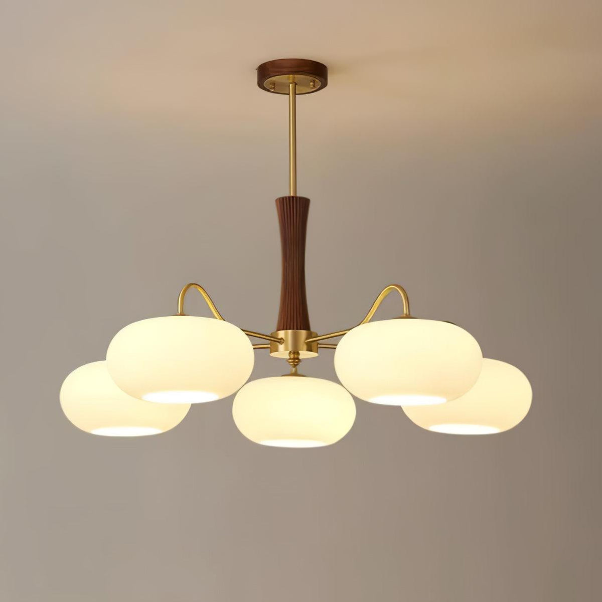 Norwell Brass Wooden Persimmon Chandelier