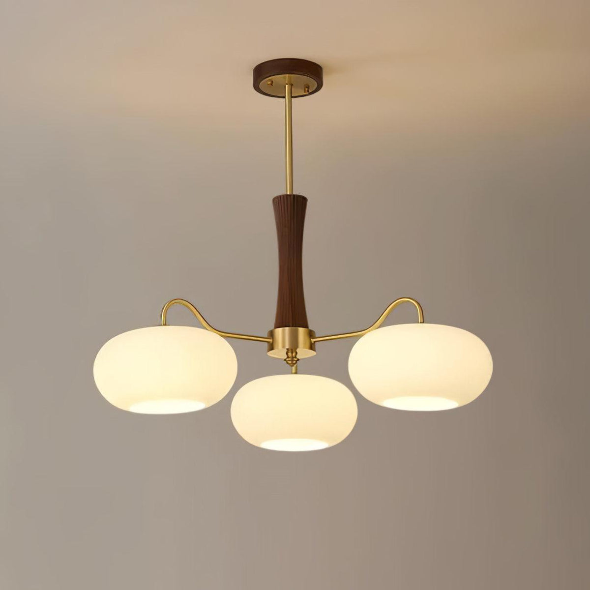 Norwell Brass Wooden Persimmon Chandelier