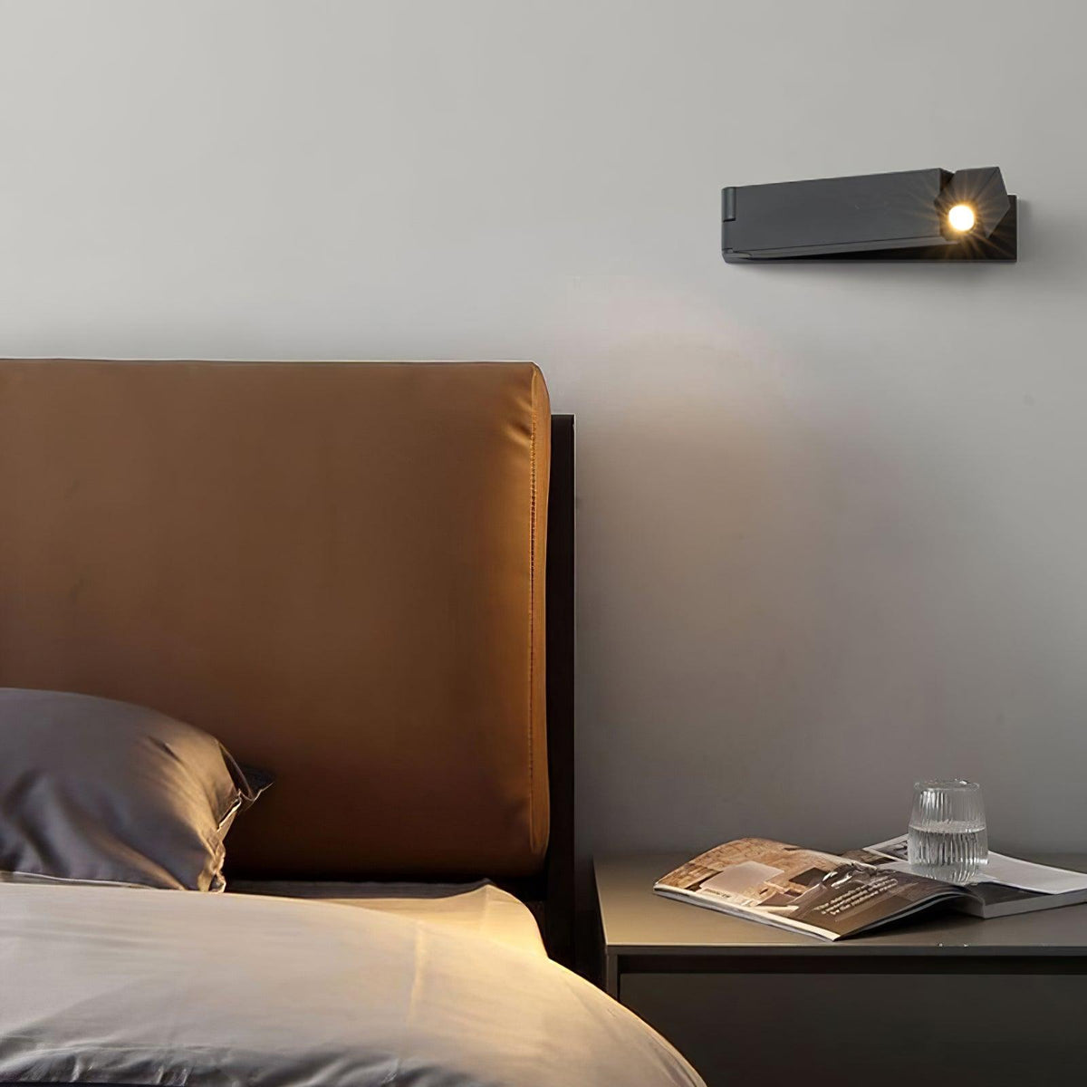 LED Wall Sconce Aluminum Alloy Body Matt Black Nickel Minimalist