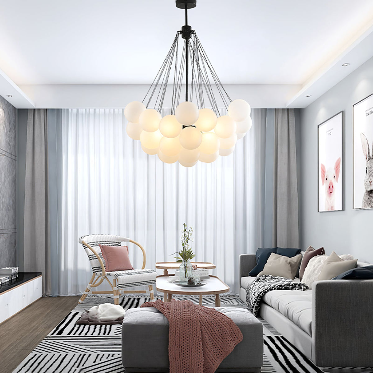 Pugusel Glass Globe Pendant Light Bubble