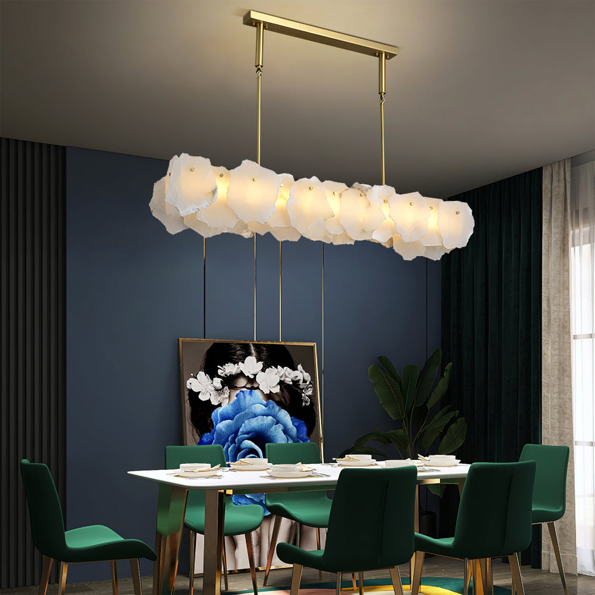 Telen Chandelier Alabaster Layered Halo