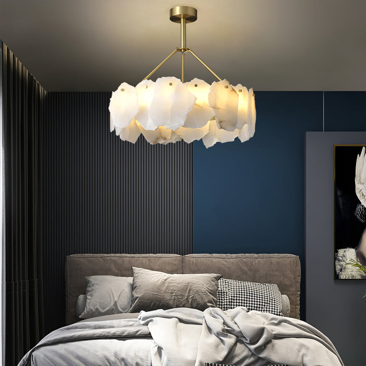 Telen Chandelier Alabaster Layered Halo