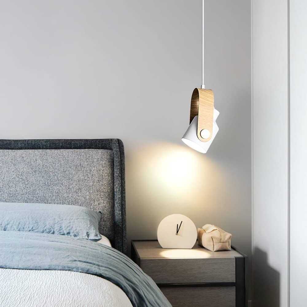 Pipevom Modern Metal LED Pendant Light White Green Black Bedroom