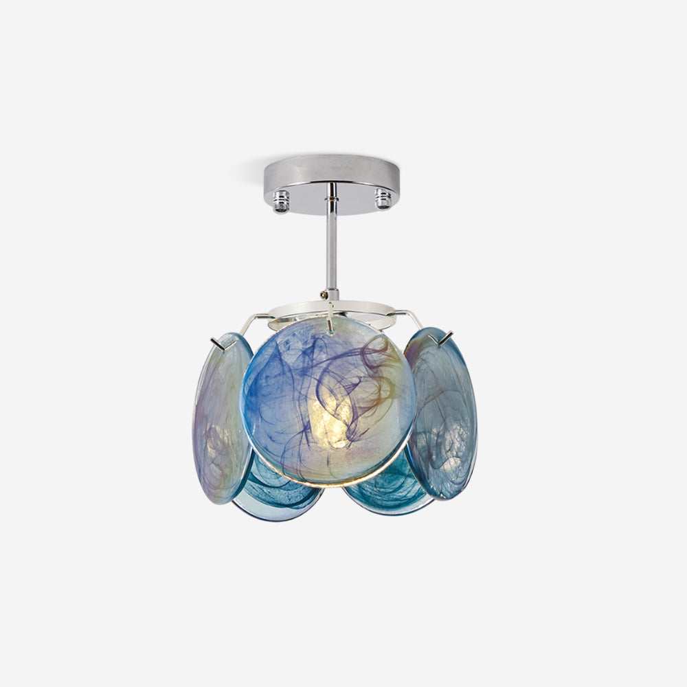 Lenira Ceiling Lamp Blue Art Glass Modern