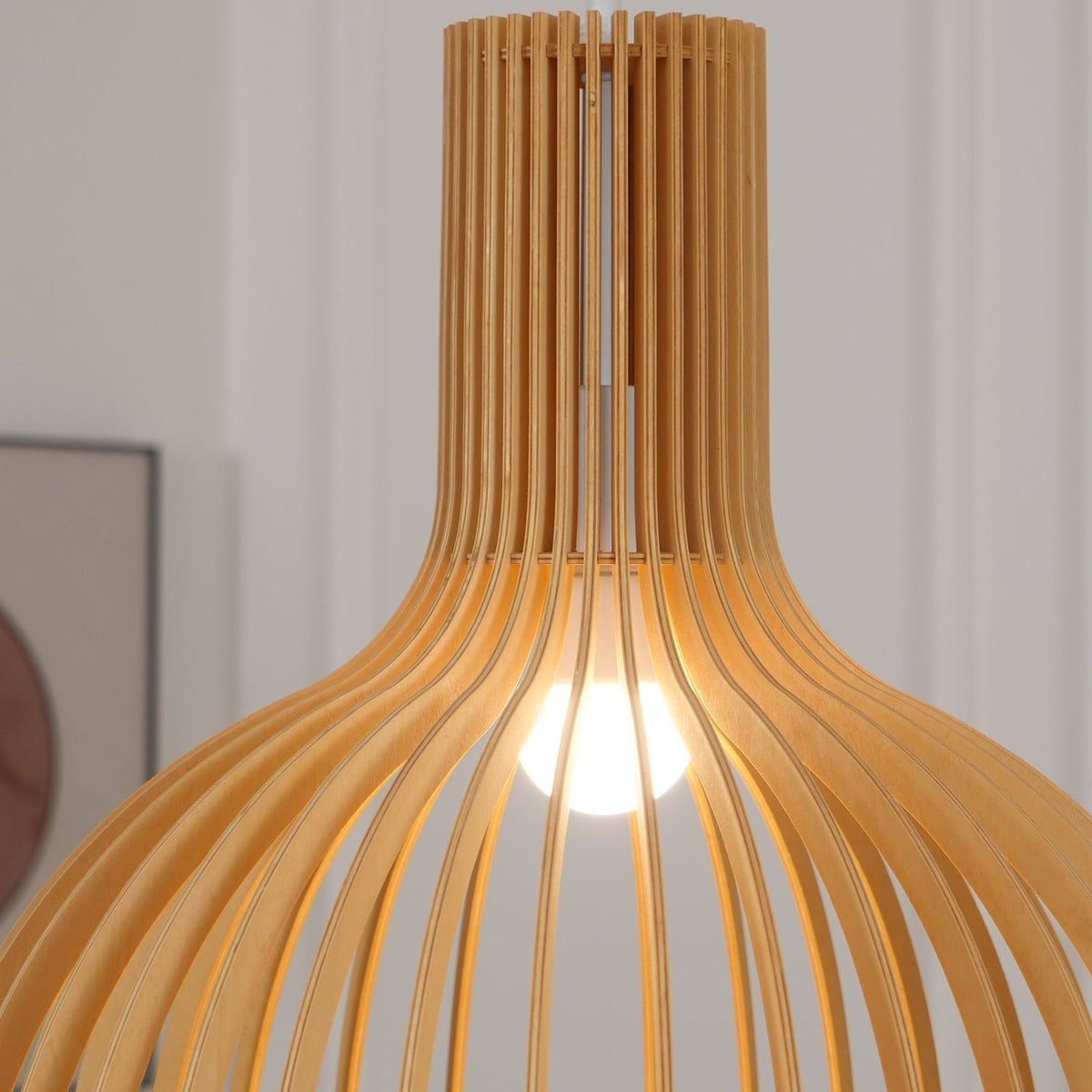 Avenorielle Sculptural Birch Open-Frame Pendant Lamp