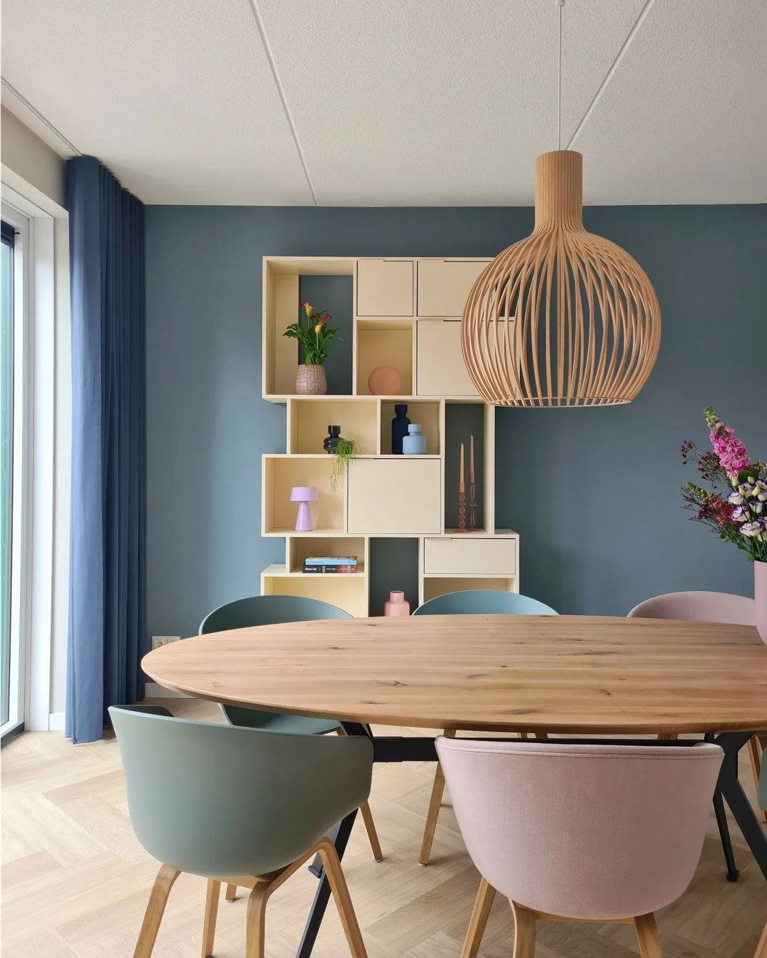 Avenorielle Sculptural Birch Open-Frame Pendant Lamp