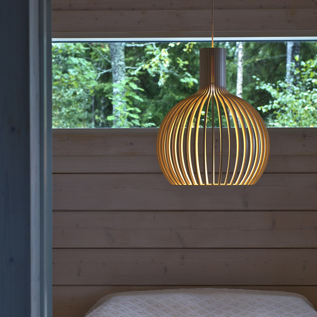 Avenorielle Sculptural Birch Open-Frame Pendant Lamp