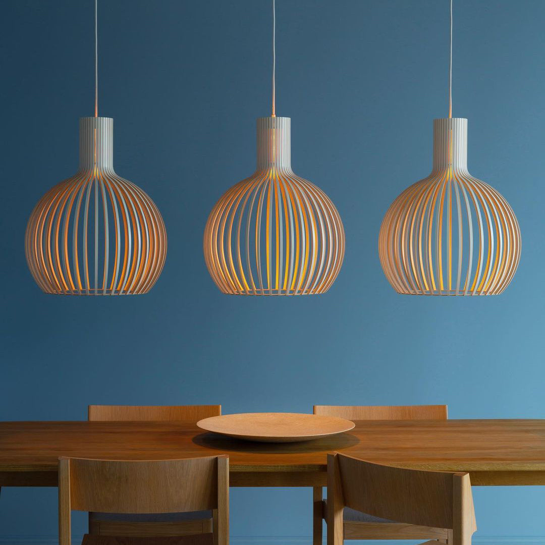 Avenorielle Sculptural Birch Open-Frame Pendant Lamp