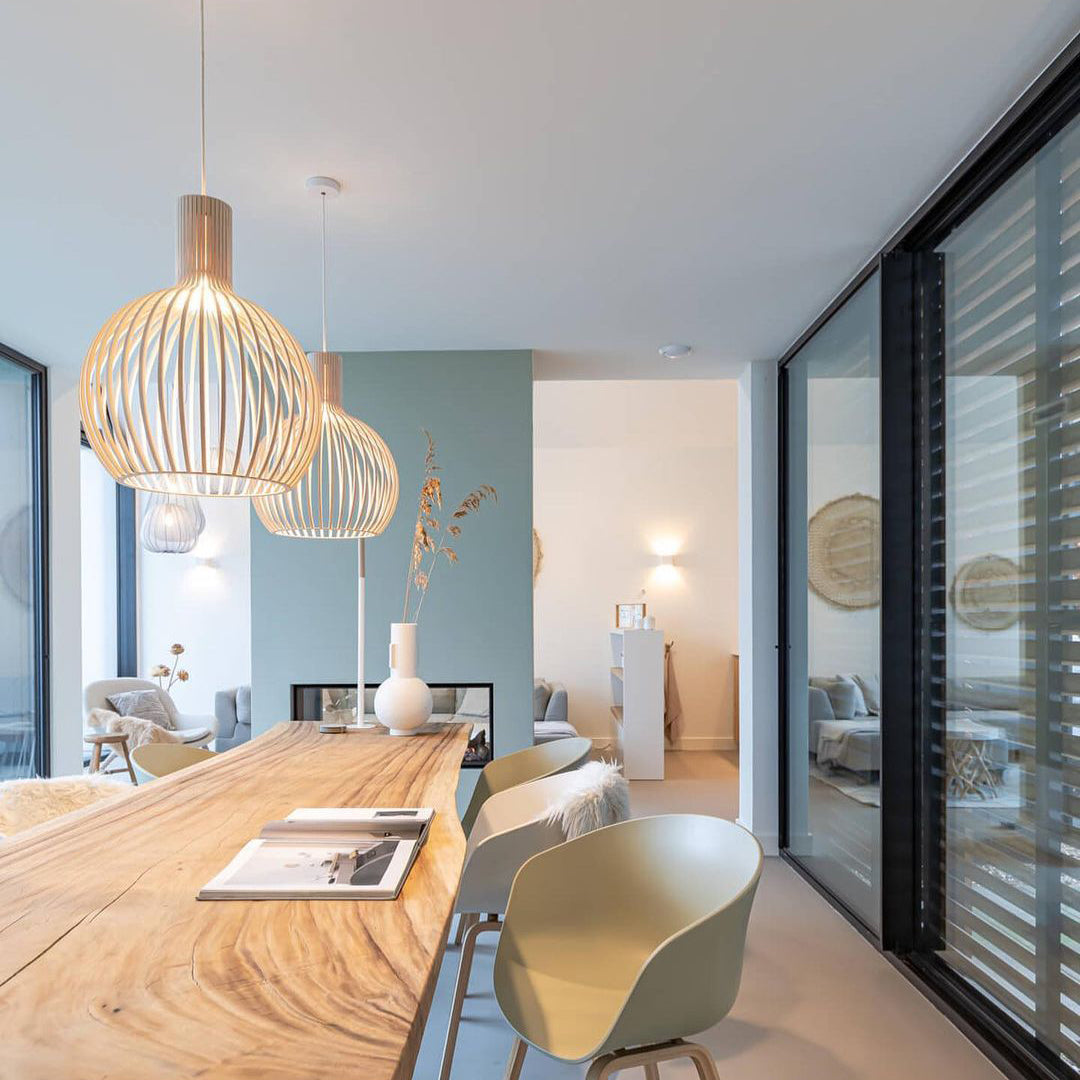 Avenorielle Sculptural Birch Open-Frame Pendant Lamp