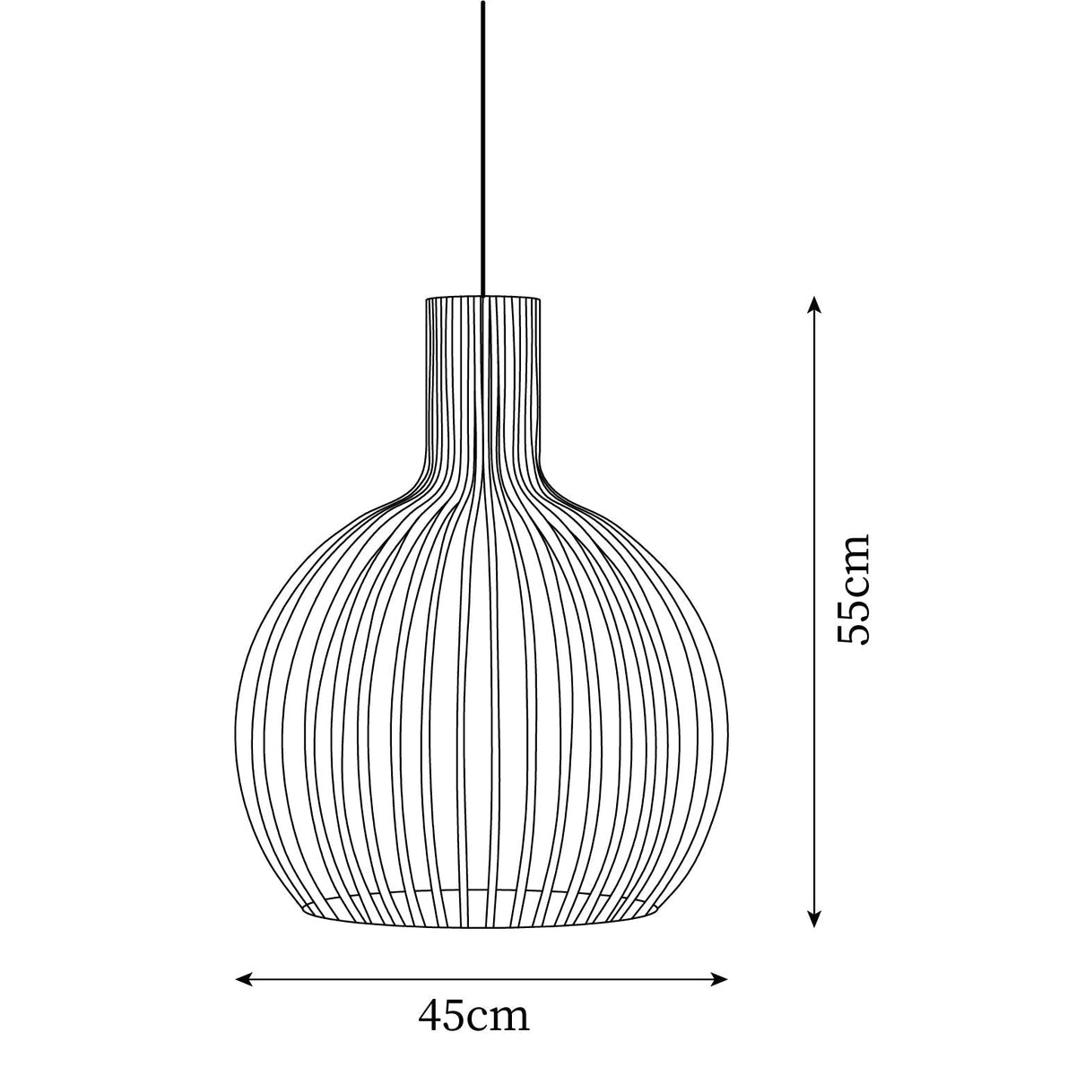 Avenorielle Sculptural Birch Open-Frame Pendant Lamp