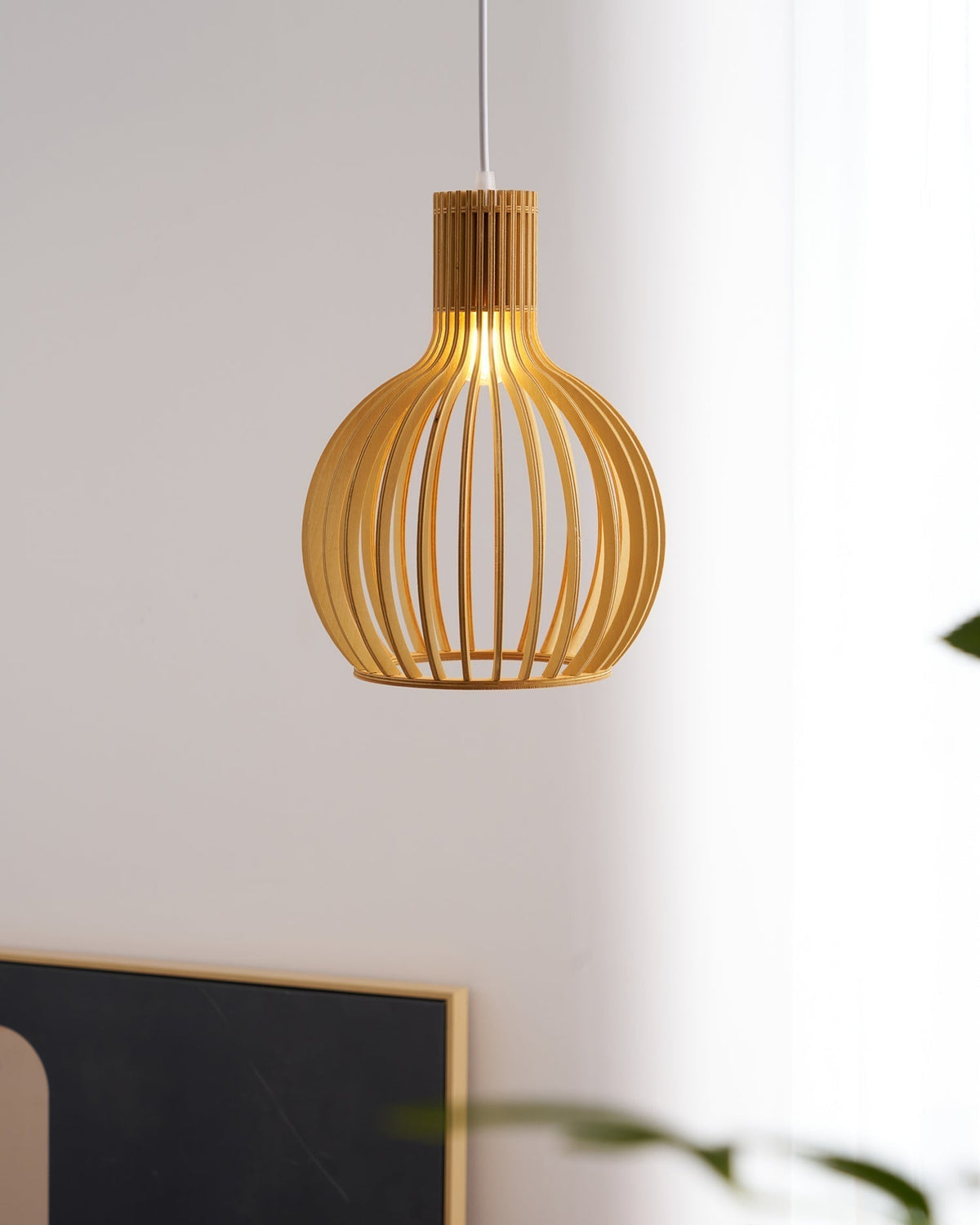 Avenorielle Sculptural Birch Open-Frame Pendant Lamp