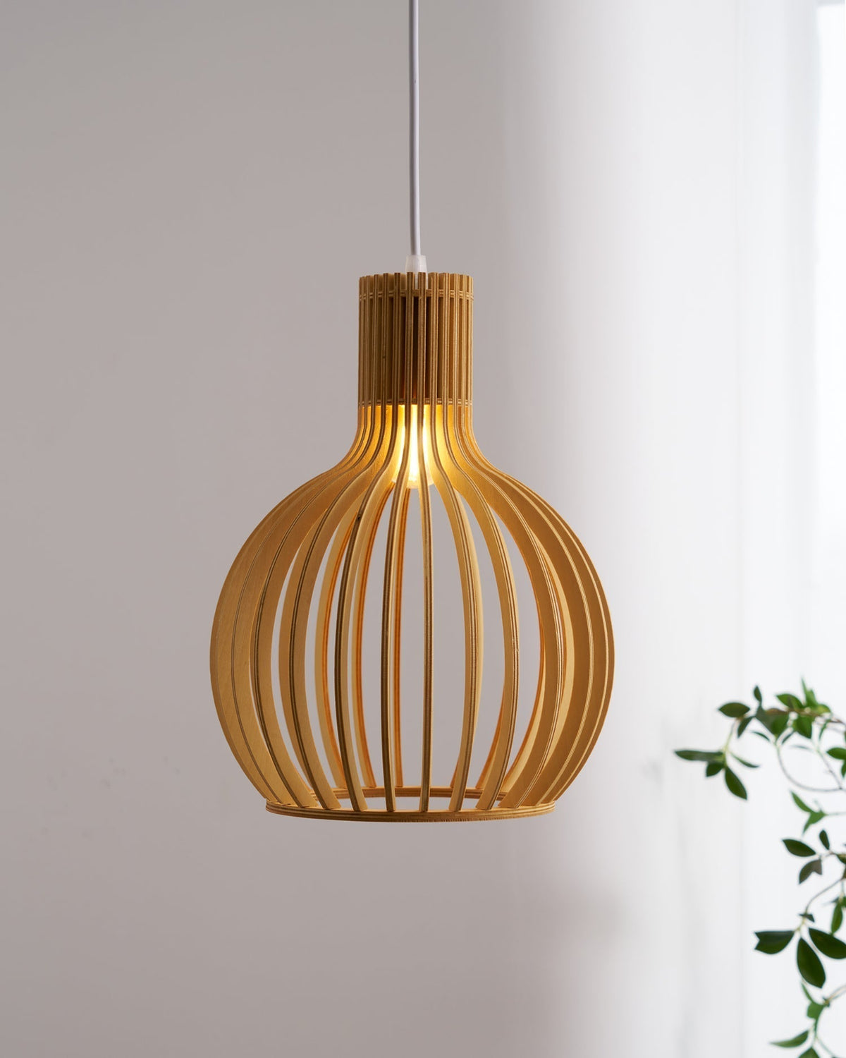Avenorielle Sculptural Birch Open-Frame Pendant Lamp