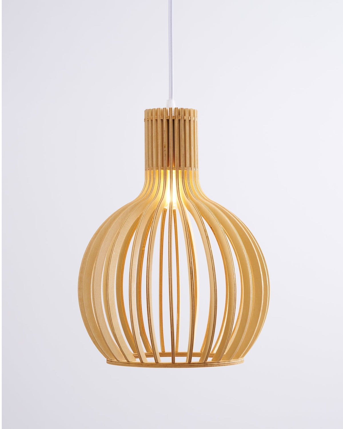 Avenorielle Sculptural Birch Open-Frame Pendant Lamp
