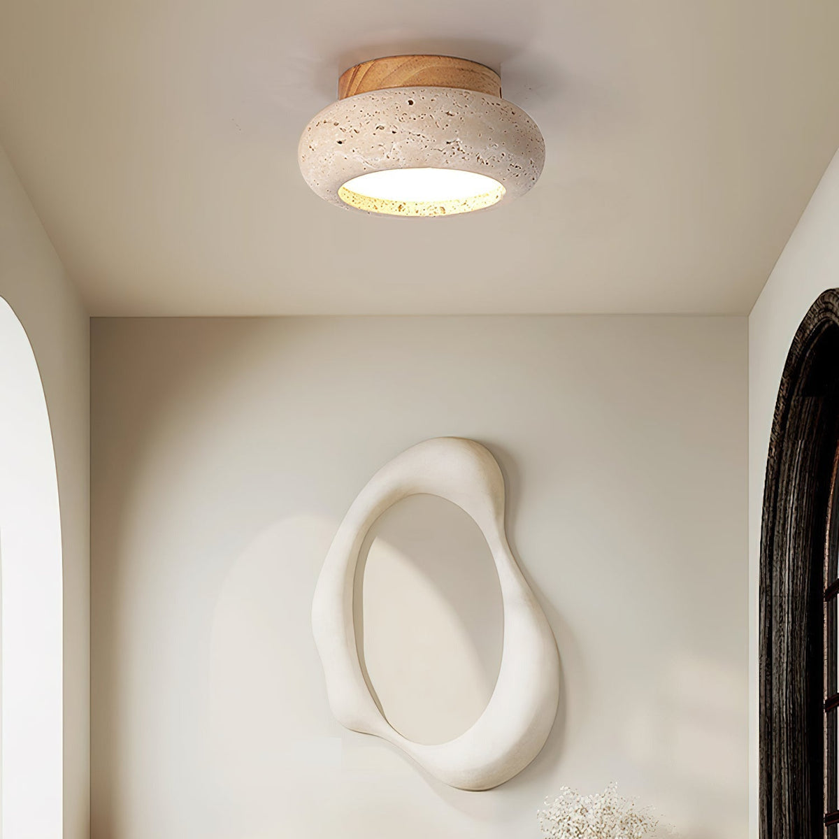 Jinomak Ceiling Light Mini Donut Travertine
