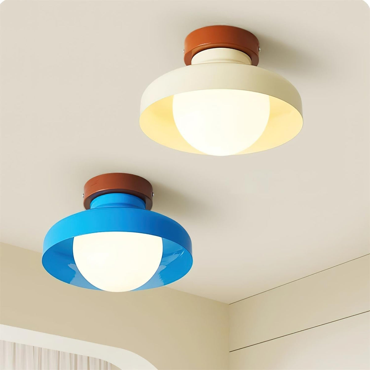 Valaneria Blue Metal Flush Mount Ceiling Light