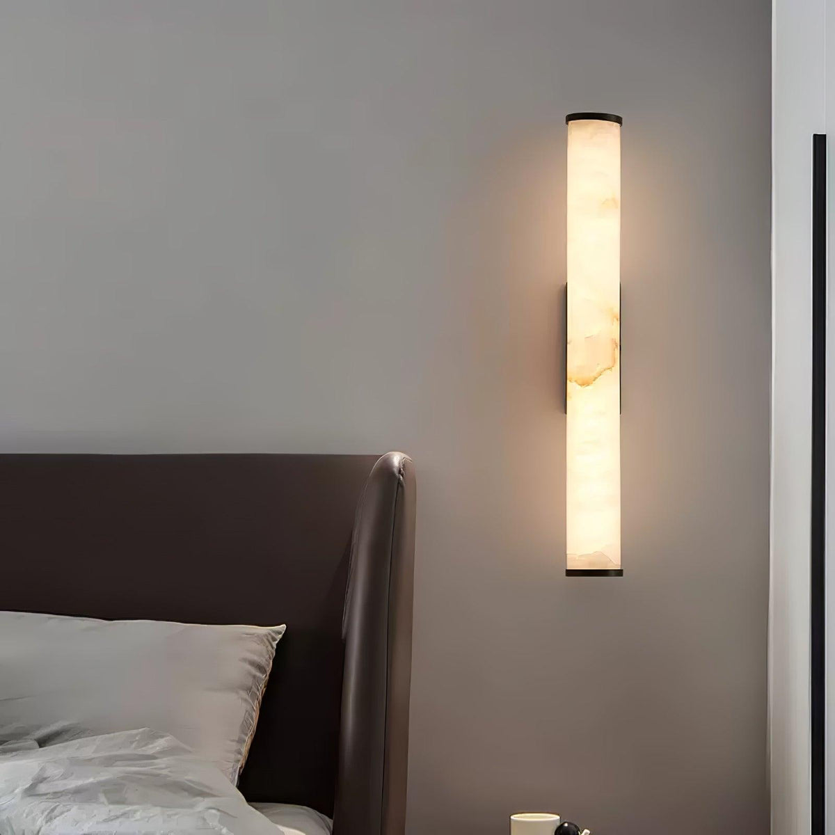 Wegobam Alabaster Vertical Cylindrical Wall Lamp