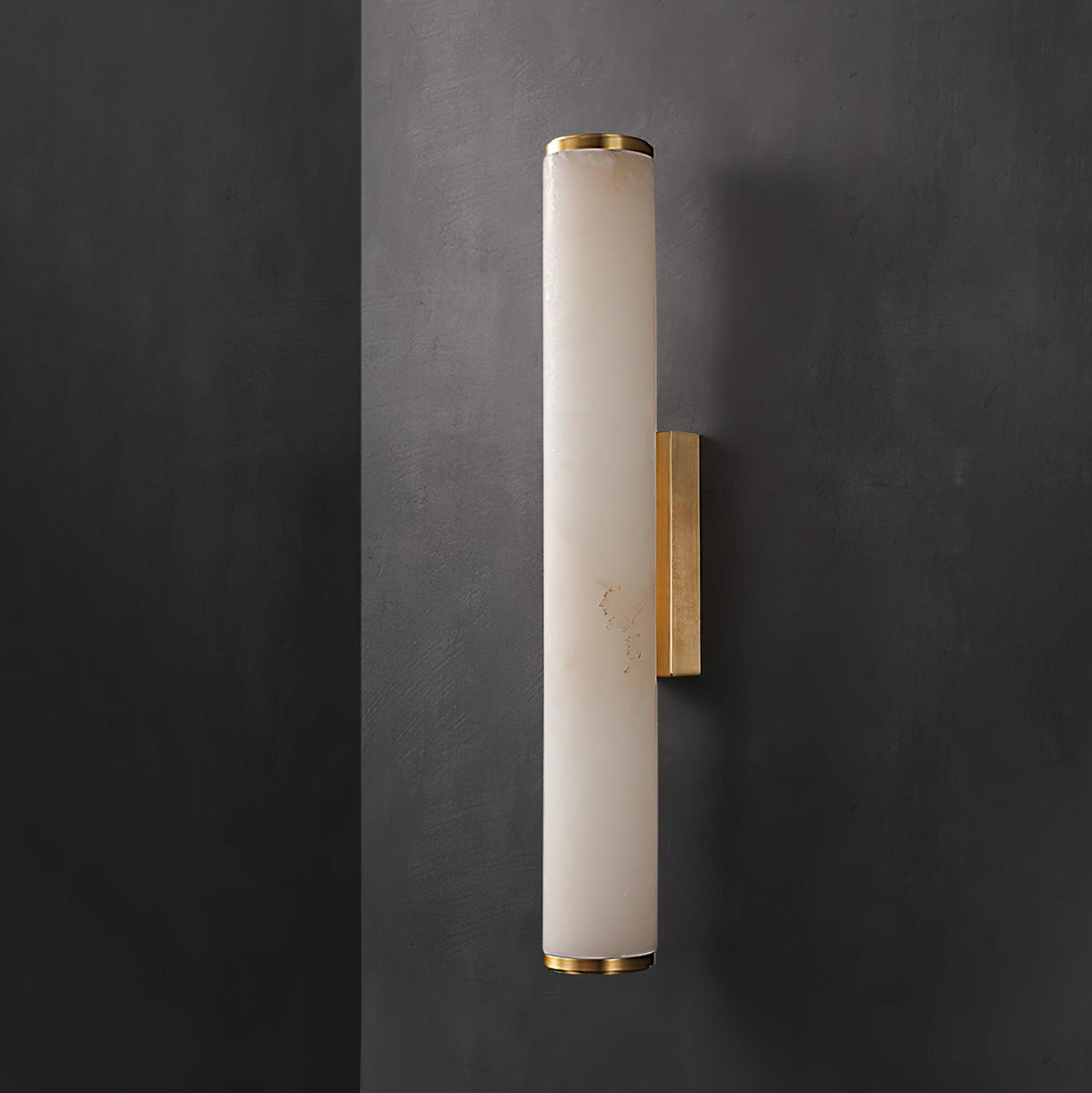 Wegobam Alabaster Vertical Cylindrical Wall Lamp