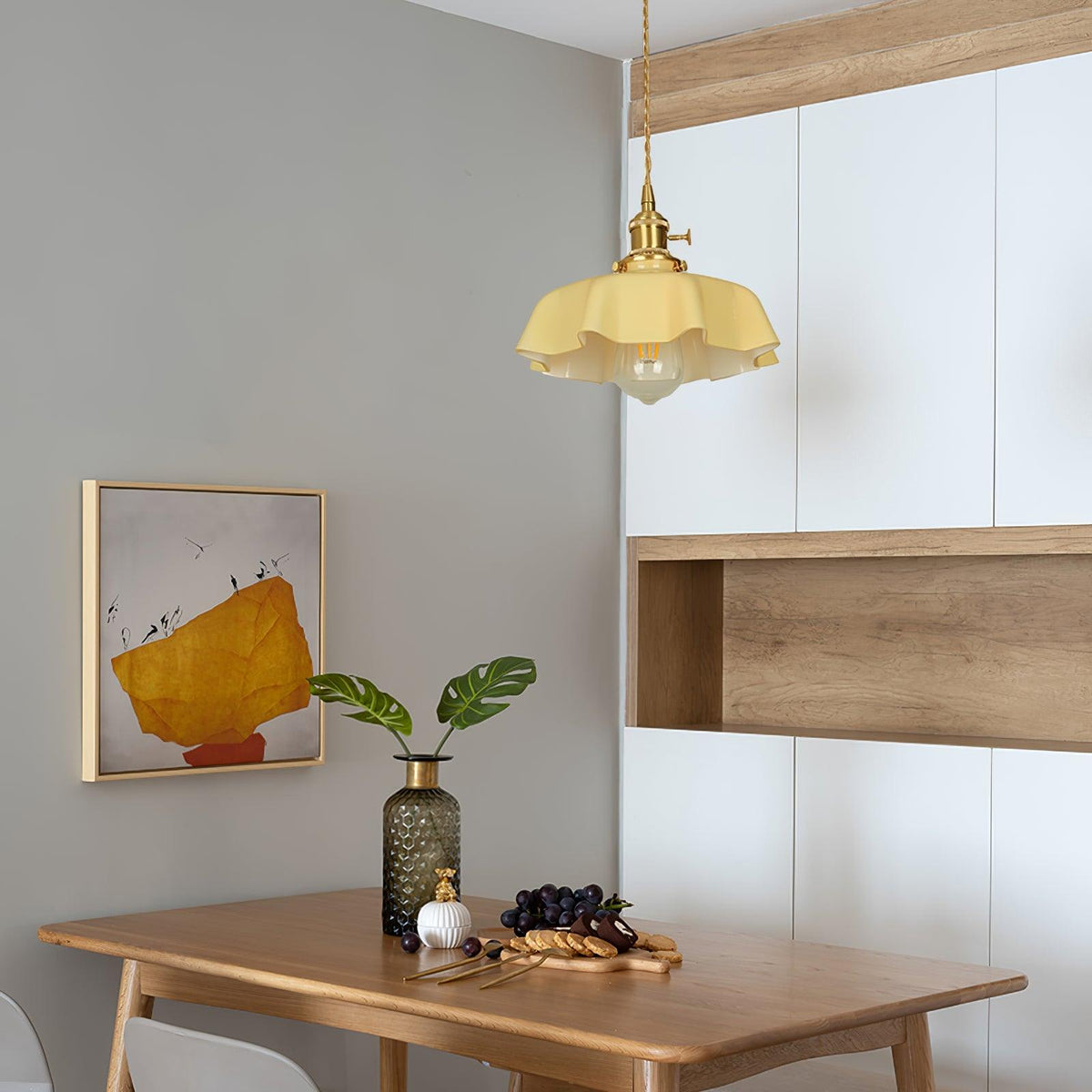 Sepalom Farmhouse Ruffled Pendant Light