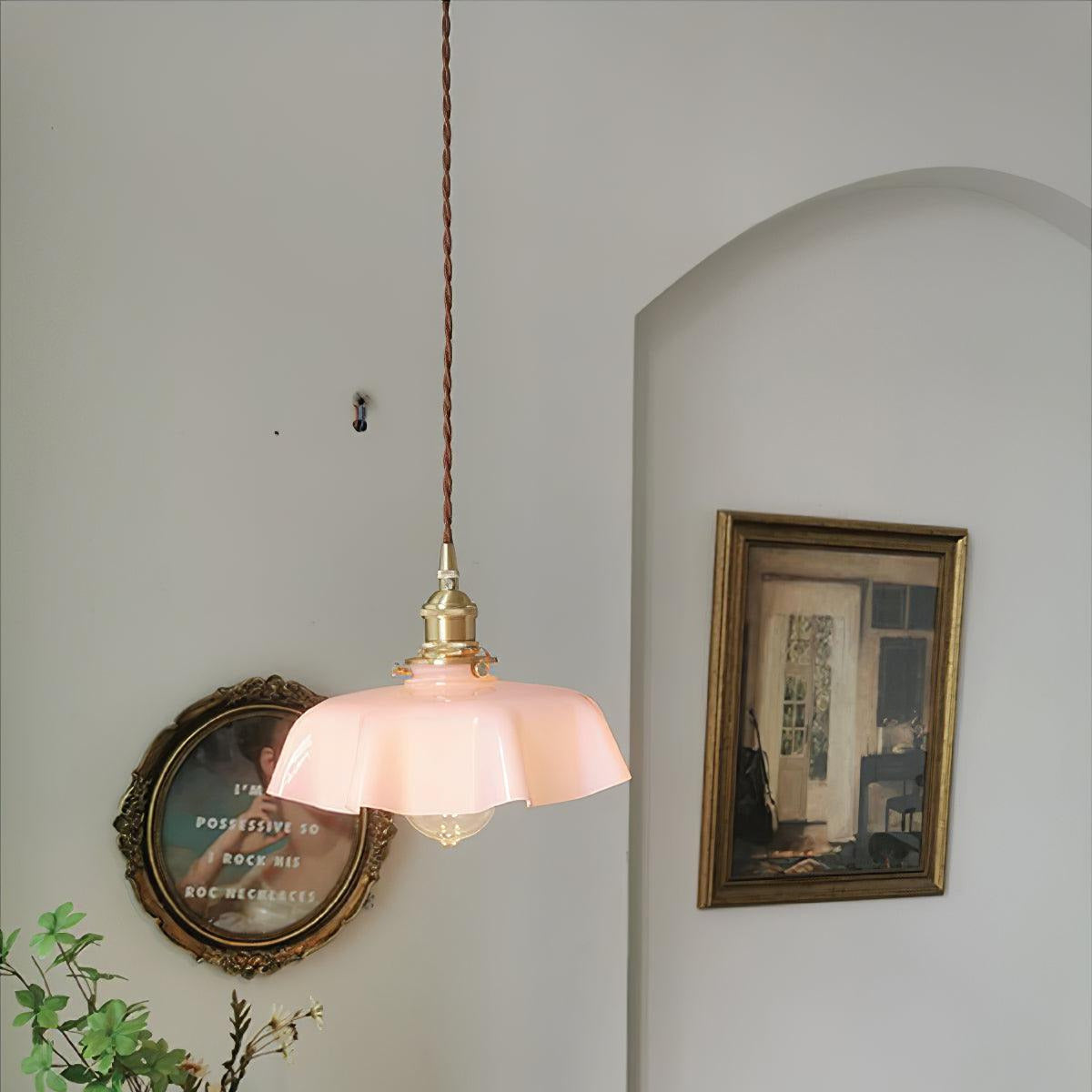 Sepalom Farmhouse Ruffled Pendant Light