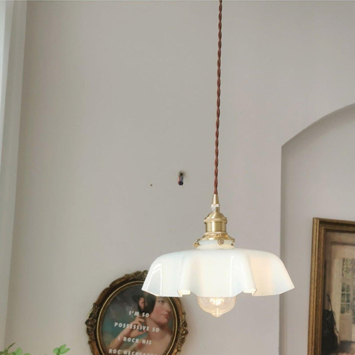 Sepalom Farmhouse Ruffled Pendant Light