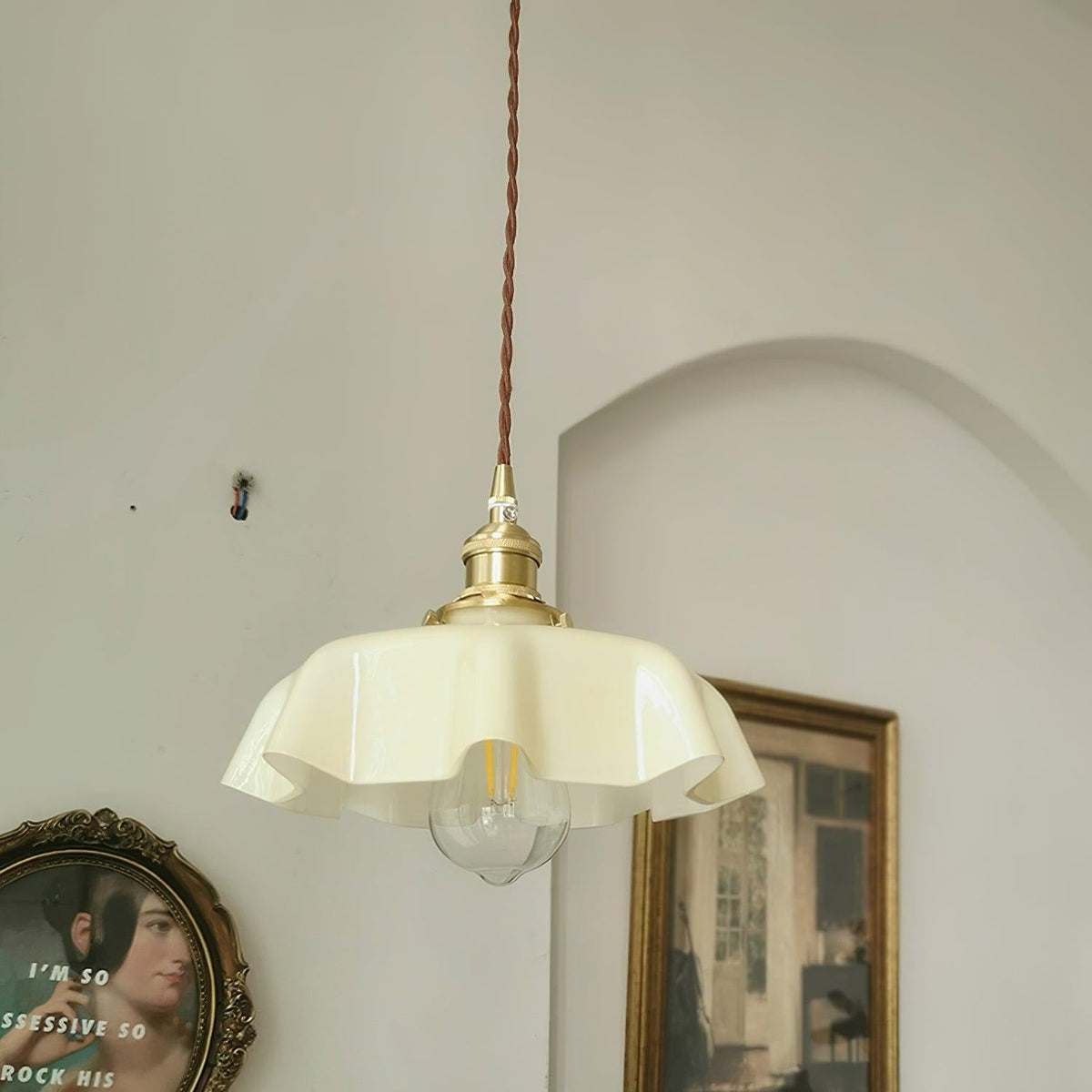 Sepalom Farmhouse Ruffled Pendant Light