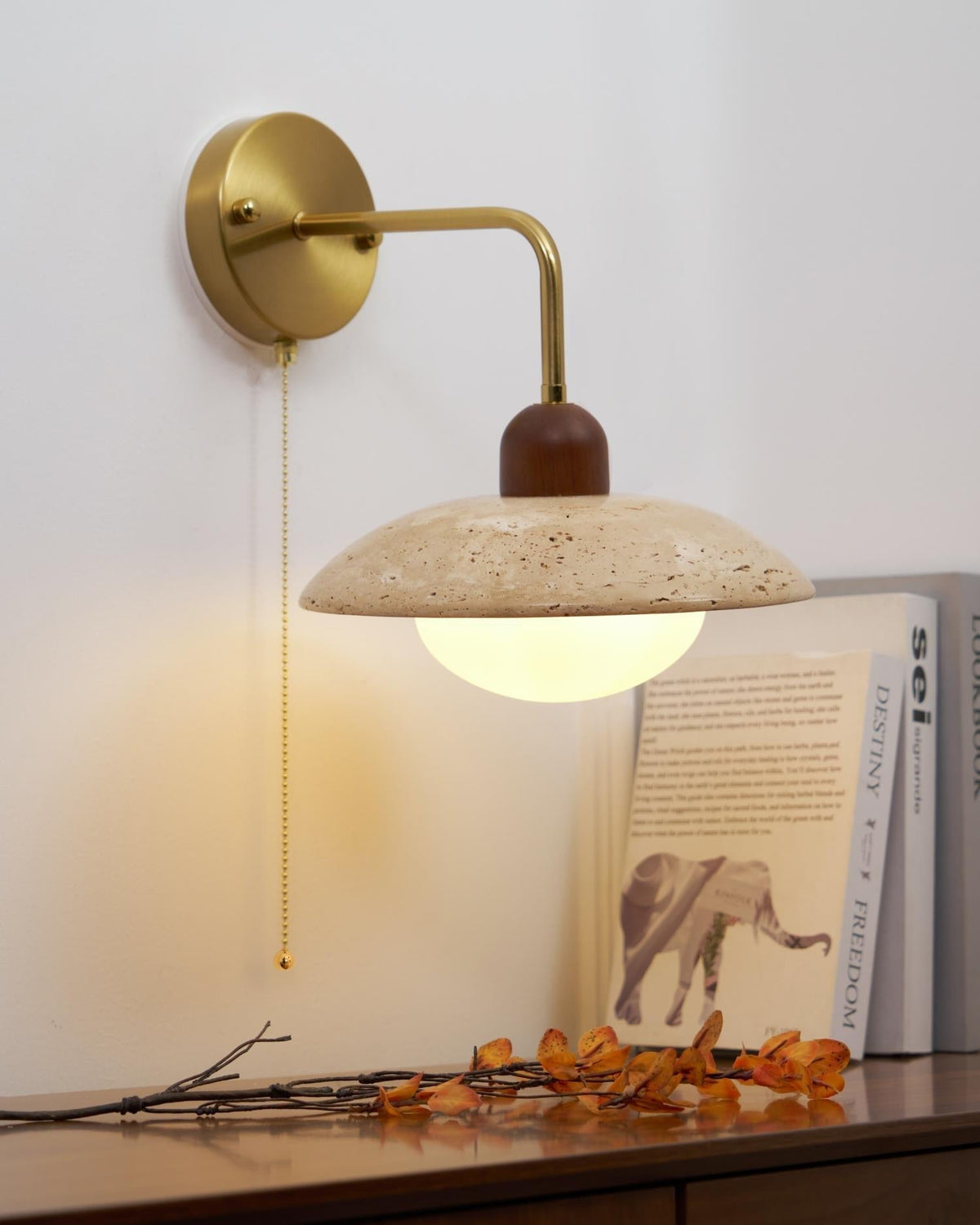 Leto Travertine Wall Sconce