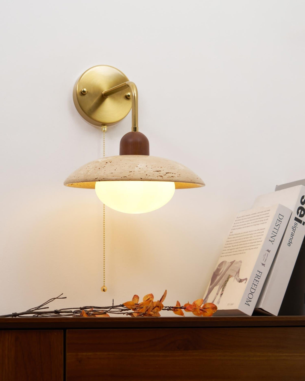 Leto Travertine Wall Sconce