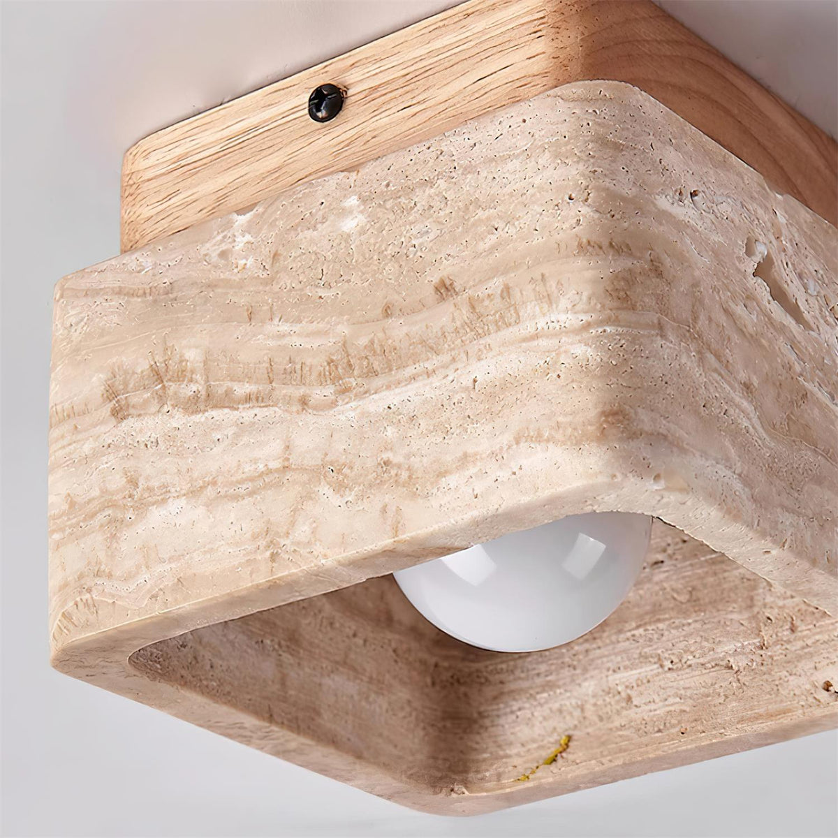 Veloria Ceiling Light Travertine Square Flush Mount