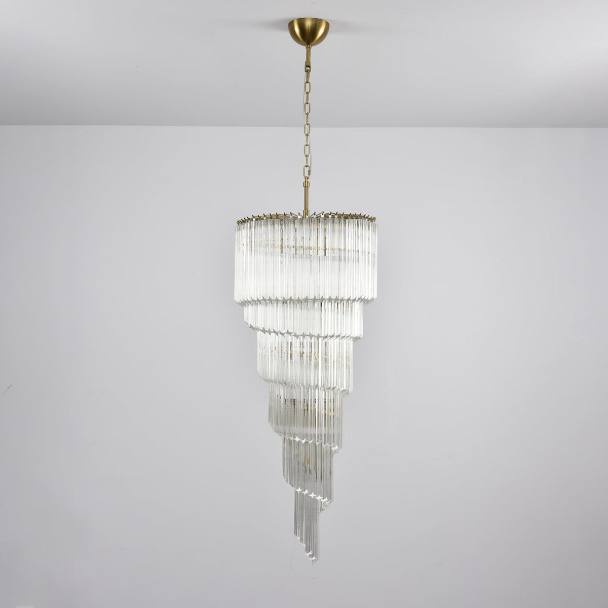Paisley  Spiral Clear Glass Chandelier