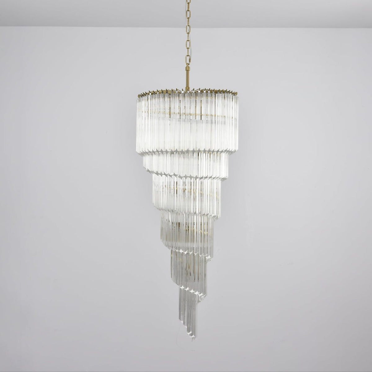 Paisley  Spiral Clear Glass Chandelier