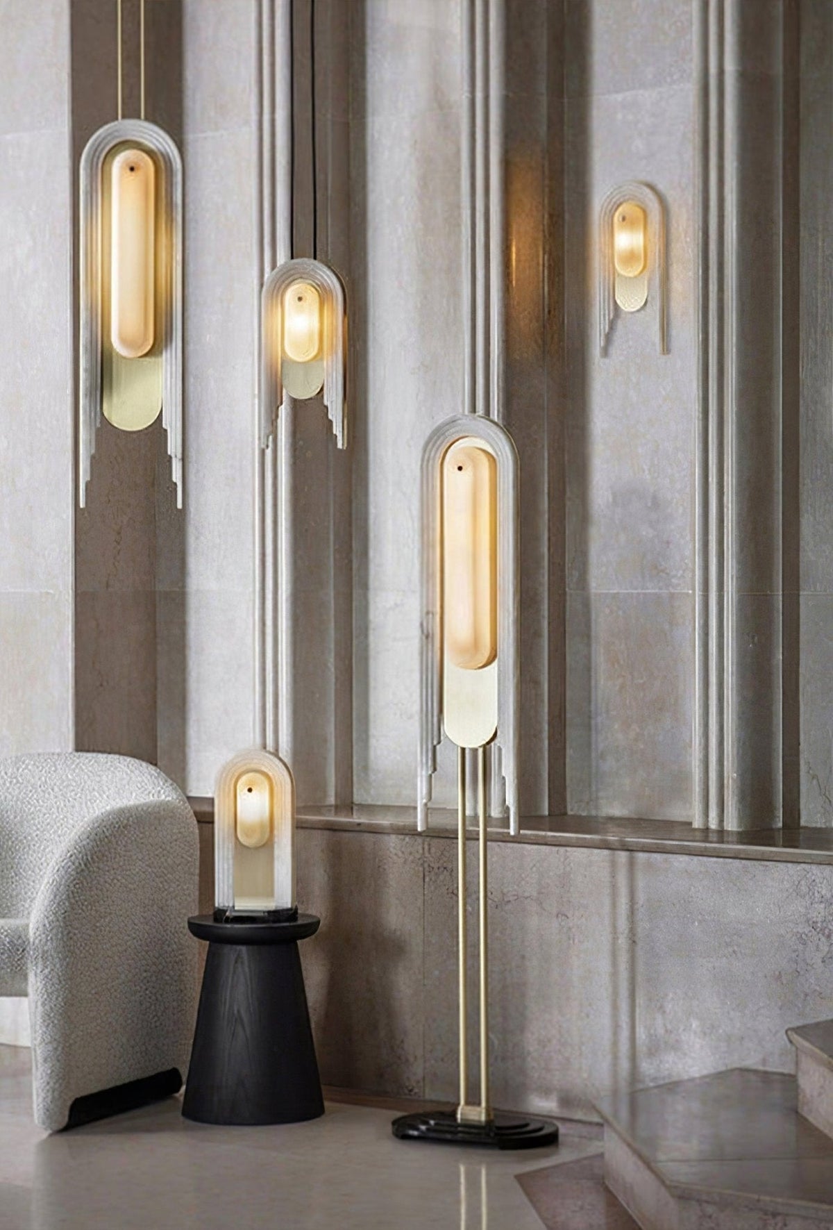 Sytalion Arch Alabaster Wall Light