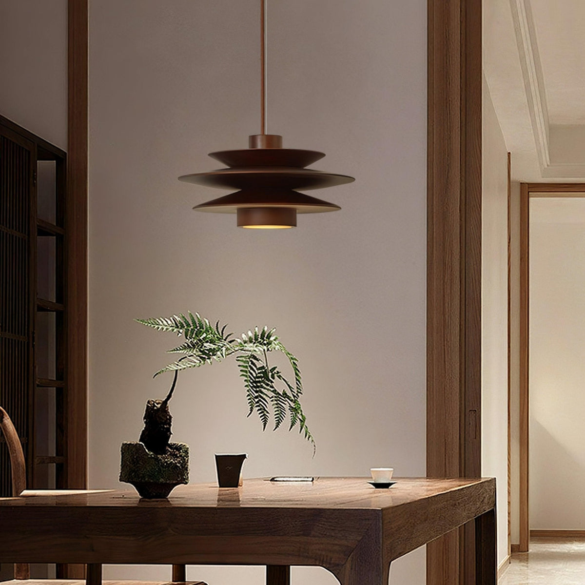 Elorda Wooden Retro Pendant Light