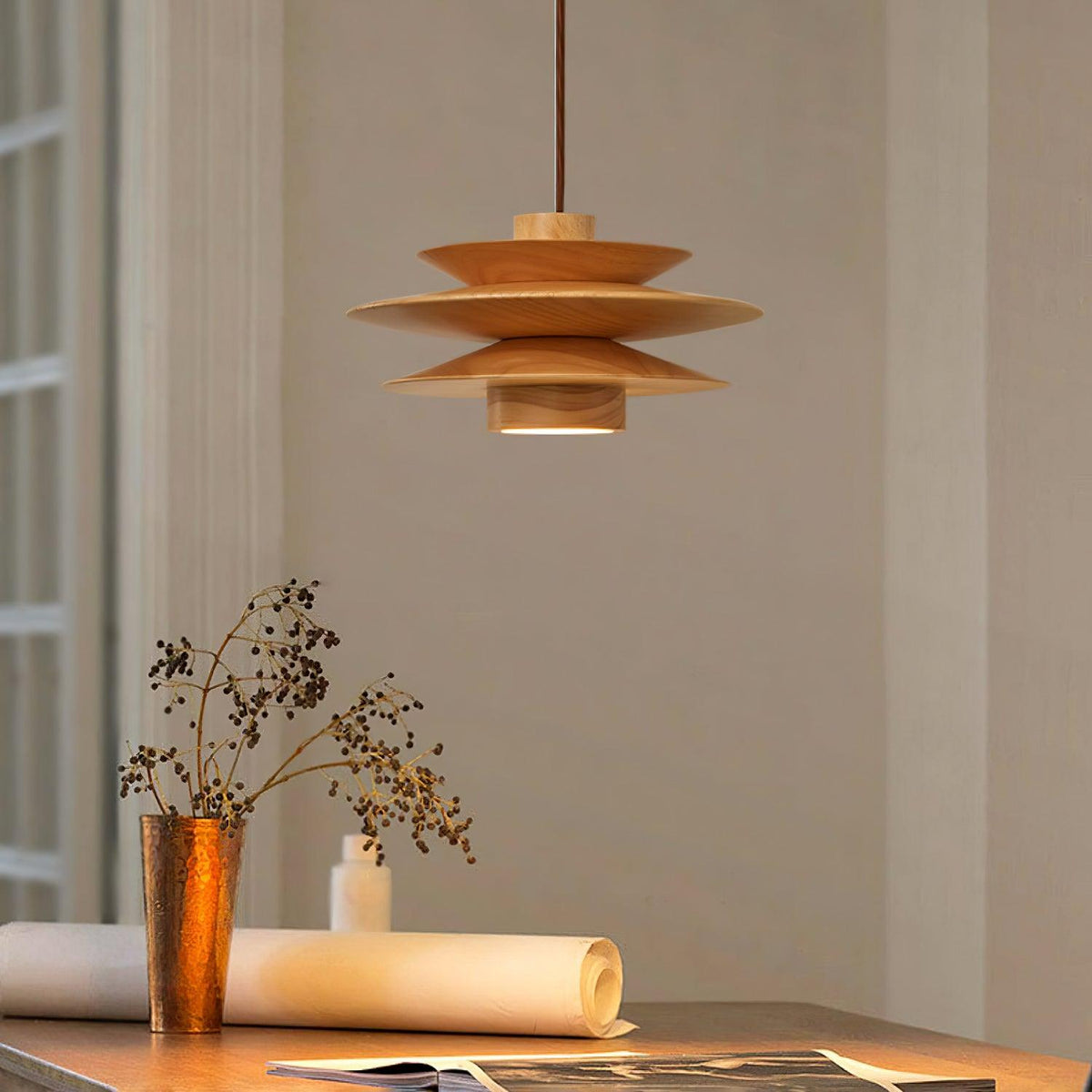 Elorda Wooden Retro Pendant Light