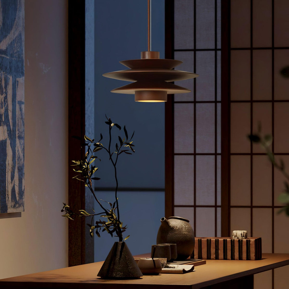 Elorda Wooden Retro Pendant Light