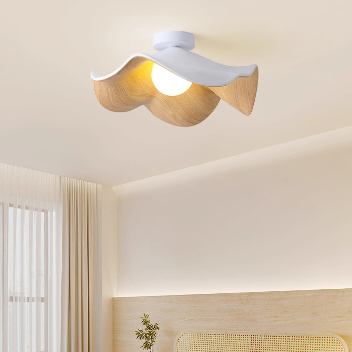 Borinil Ceiling Light Wood Black&White