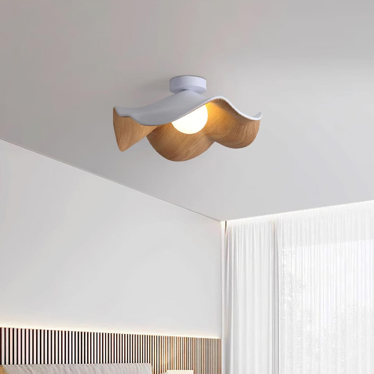 Borinil Ceiling Light Wood Black&White