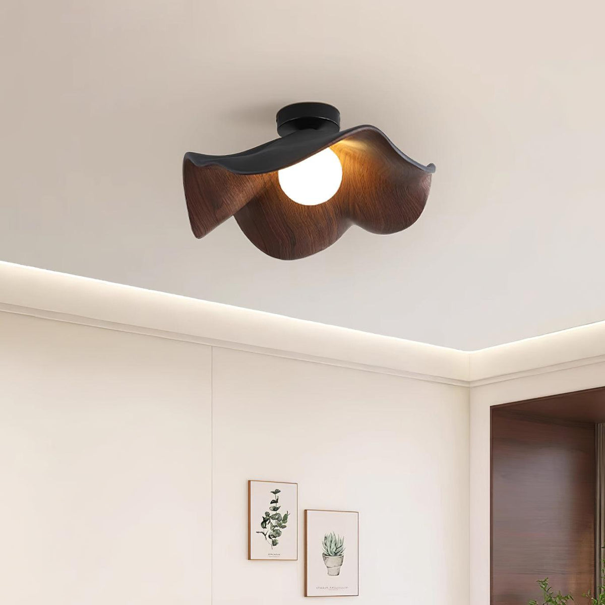 Borinil Ceiling Light Wood Black&White