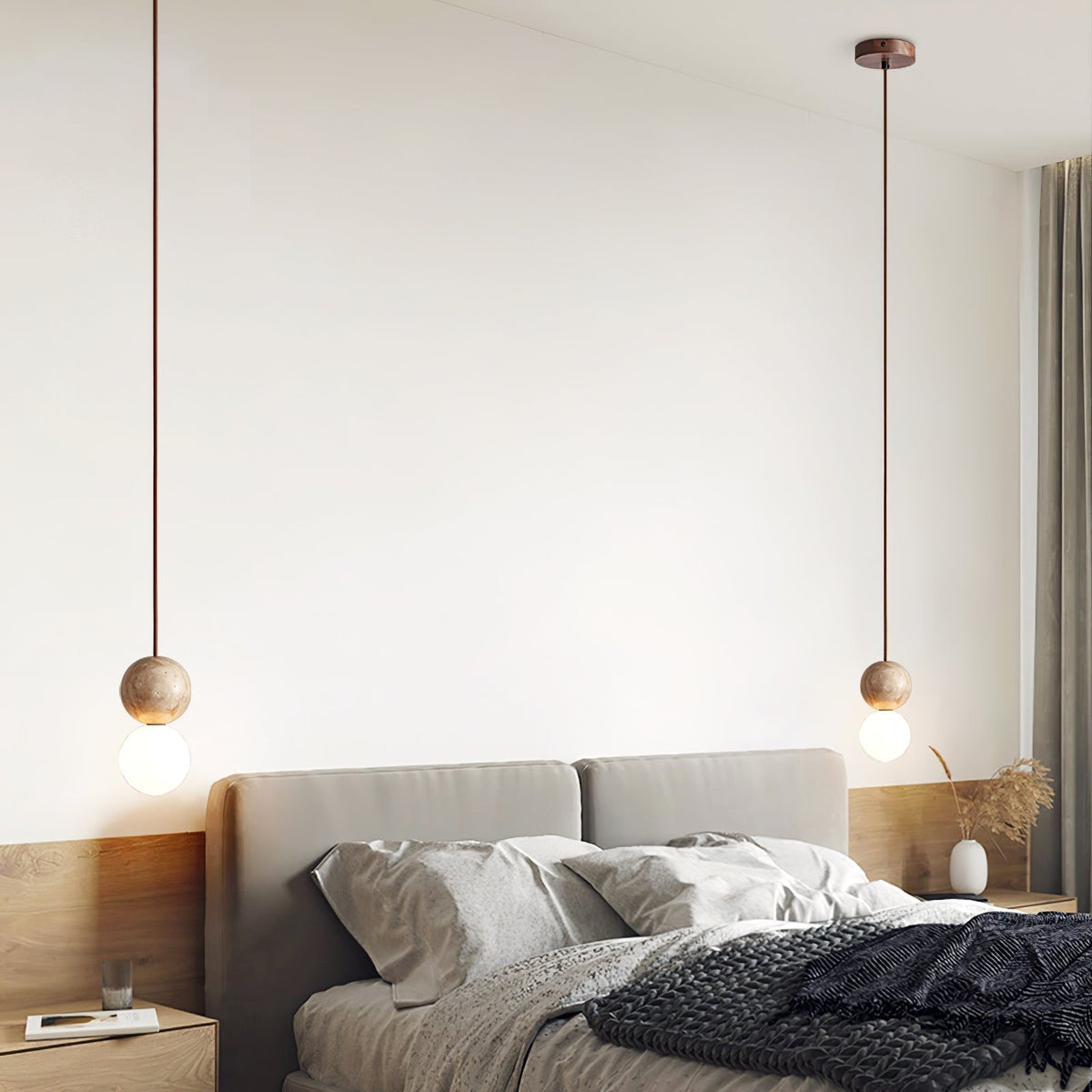 Trio Travertine Pendant Light