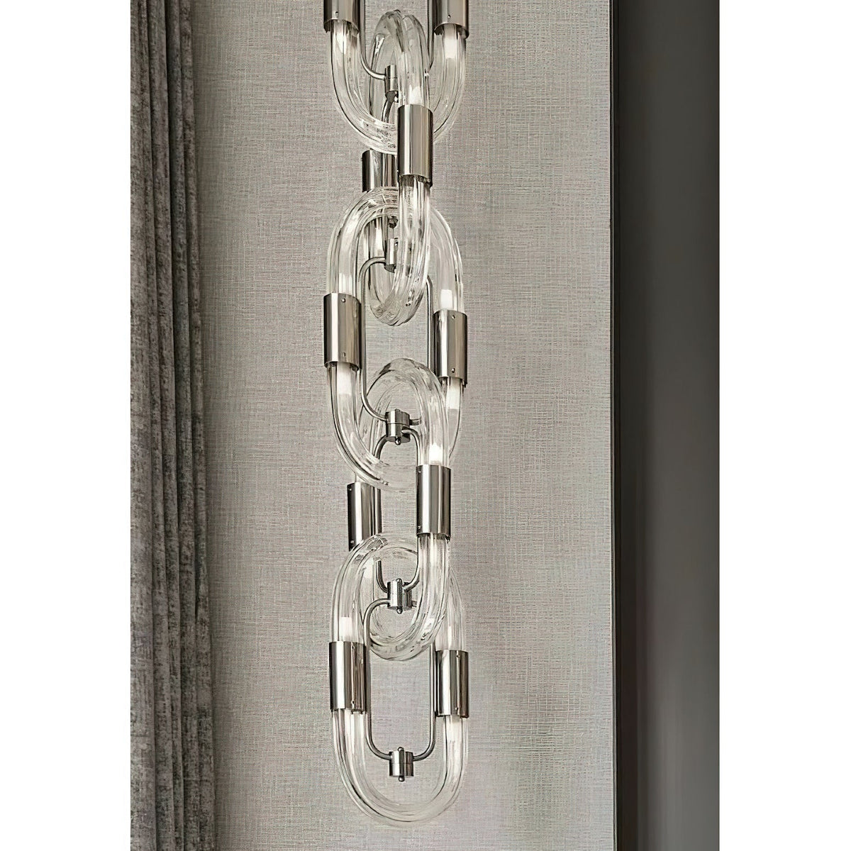 Pendant Light Chain Link Modern Stainless Steel Hanging Lamp