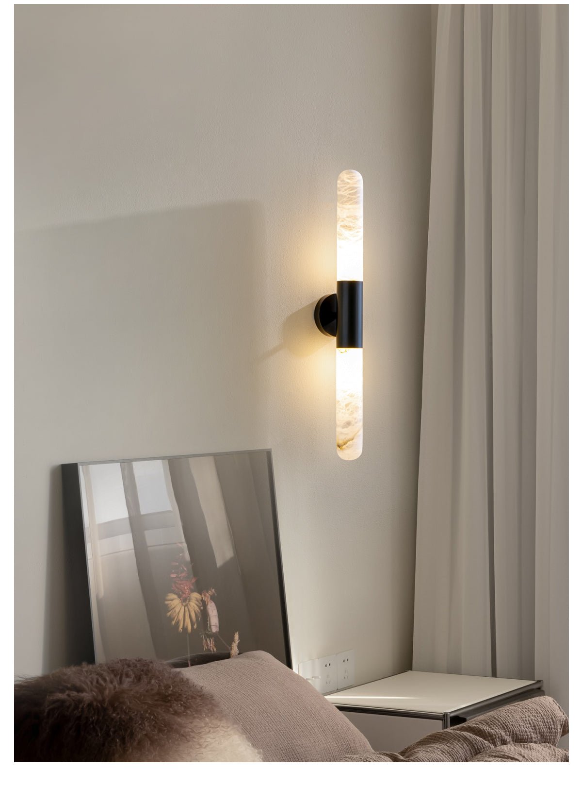 Evtalos Cylinder Alabaster Wall Light